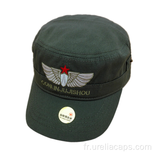 Chapeau militaire de denim et casquettes